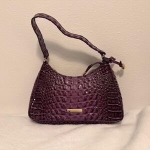 Elegant Purple Crocodile-Embossed Women's Bag